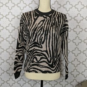 Zebra Pattern Black and Cream Sweater